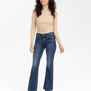 Joey True Religion Size 28 Mid Rise Flare Jeans Blue Denim With Red Stitching